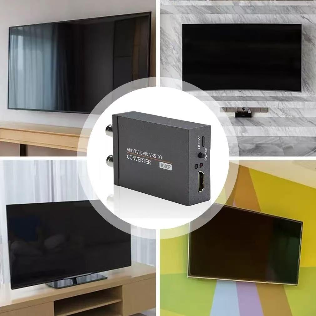Convertidor AHD/TVI/CVI/CVBS a HDMI, adaptador de vídeo BNC a HDMI para monitor HDTV DVR