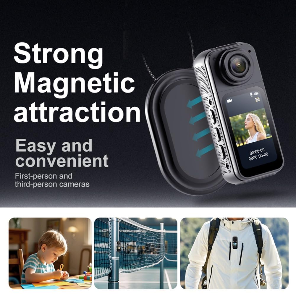 2.7K Thumb Camera WiFi Action Camera 180° Rotazione Sport Cam DV Ciclismo Registratore Videocamera con di Ricarica Bianca