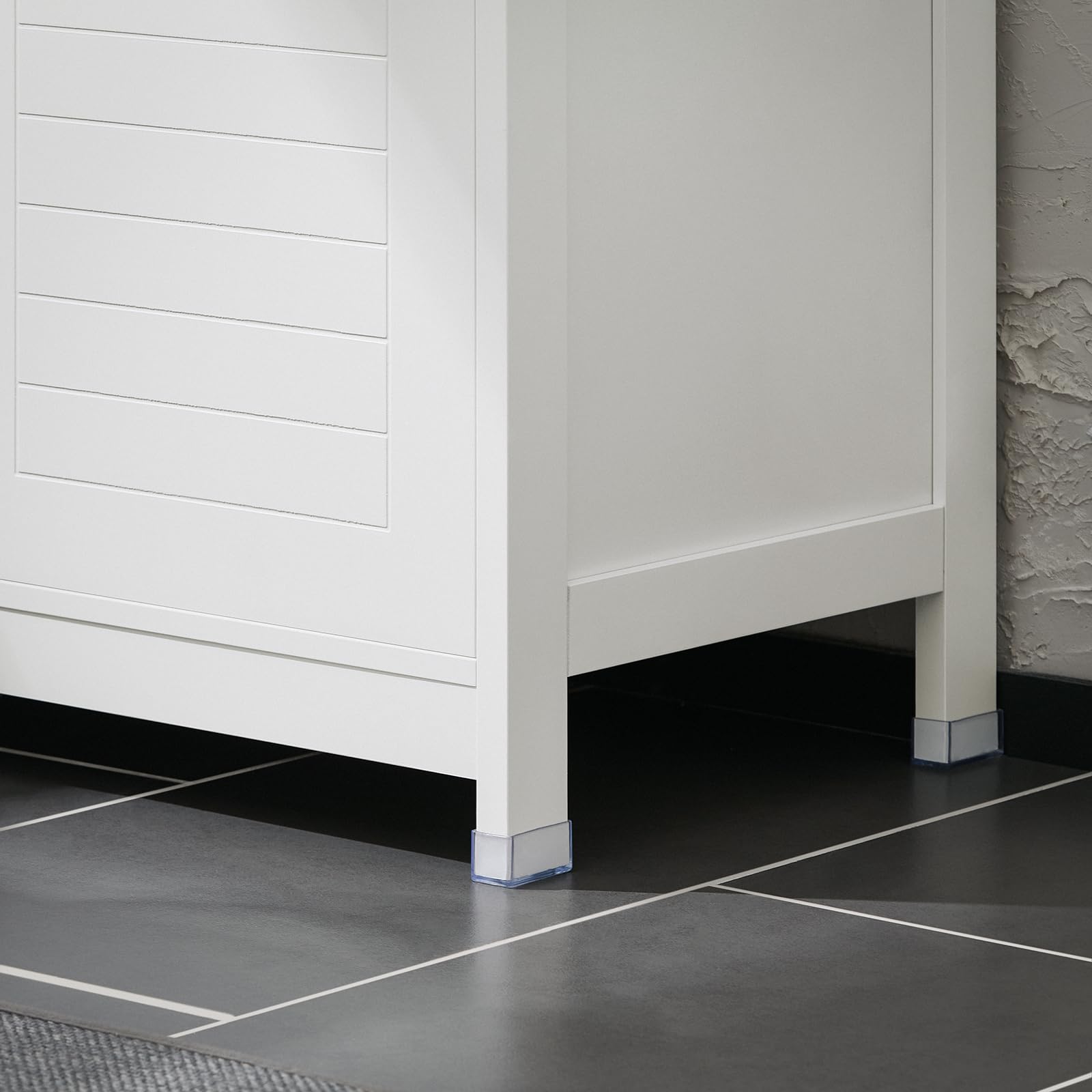 SoBuy Mobile da bagno Armadietto da terra Due ante Doppia apertura Bianco 70x35x90cm BZR121-W