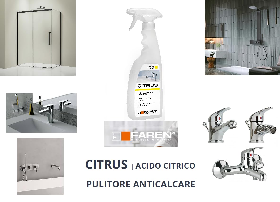 Promo 2 flacons 0,750 ml faren Citrus Désincrustant Détartrant antibuée douche robinetterie