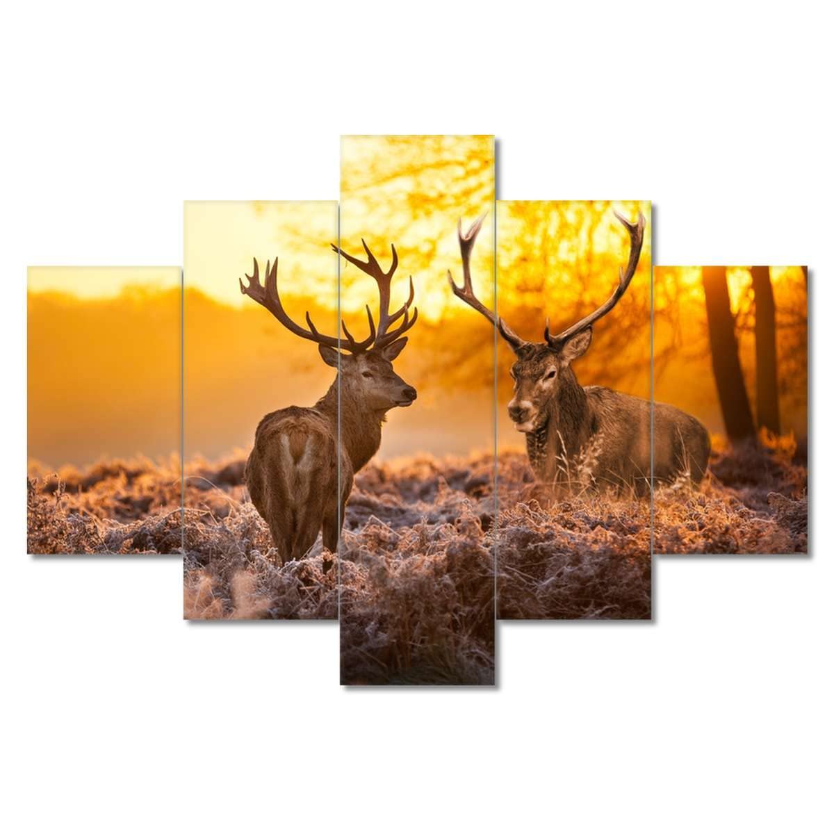 Pittura stampata su tela Decorazione della parete 150x105cm Cervo al mattino No. H786M_PC5H