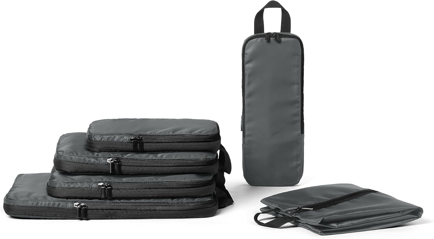 Amazon Essentials Ultralight Packing Cubes – 6-Pack Organizer in Grey