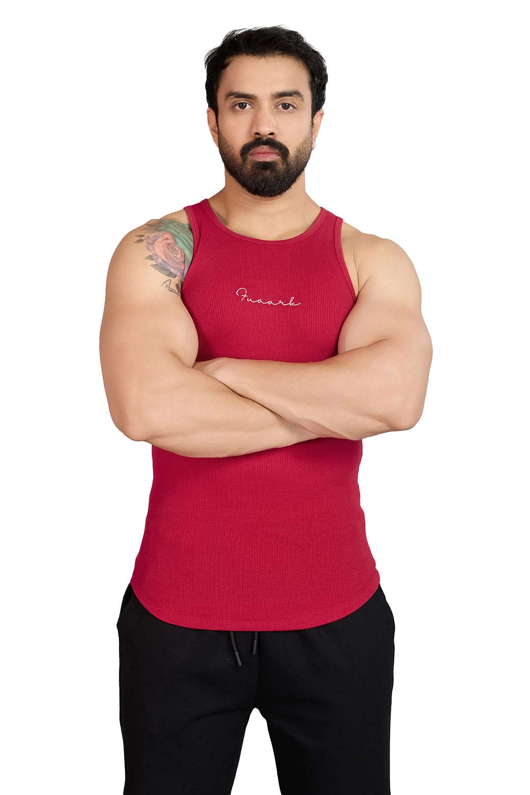 fuaark Ribbed Slim Fit Gym & Workout Tank for Men's --picture-47