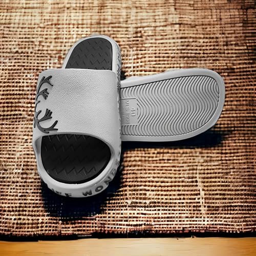 Image of BRUTON Slides, Eco Friendly Slides for Men, Boys Natural Rubber Light-Weight Slippers