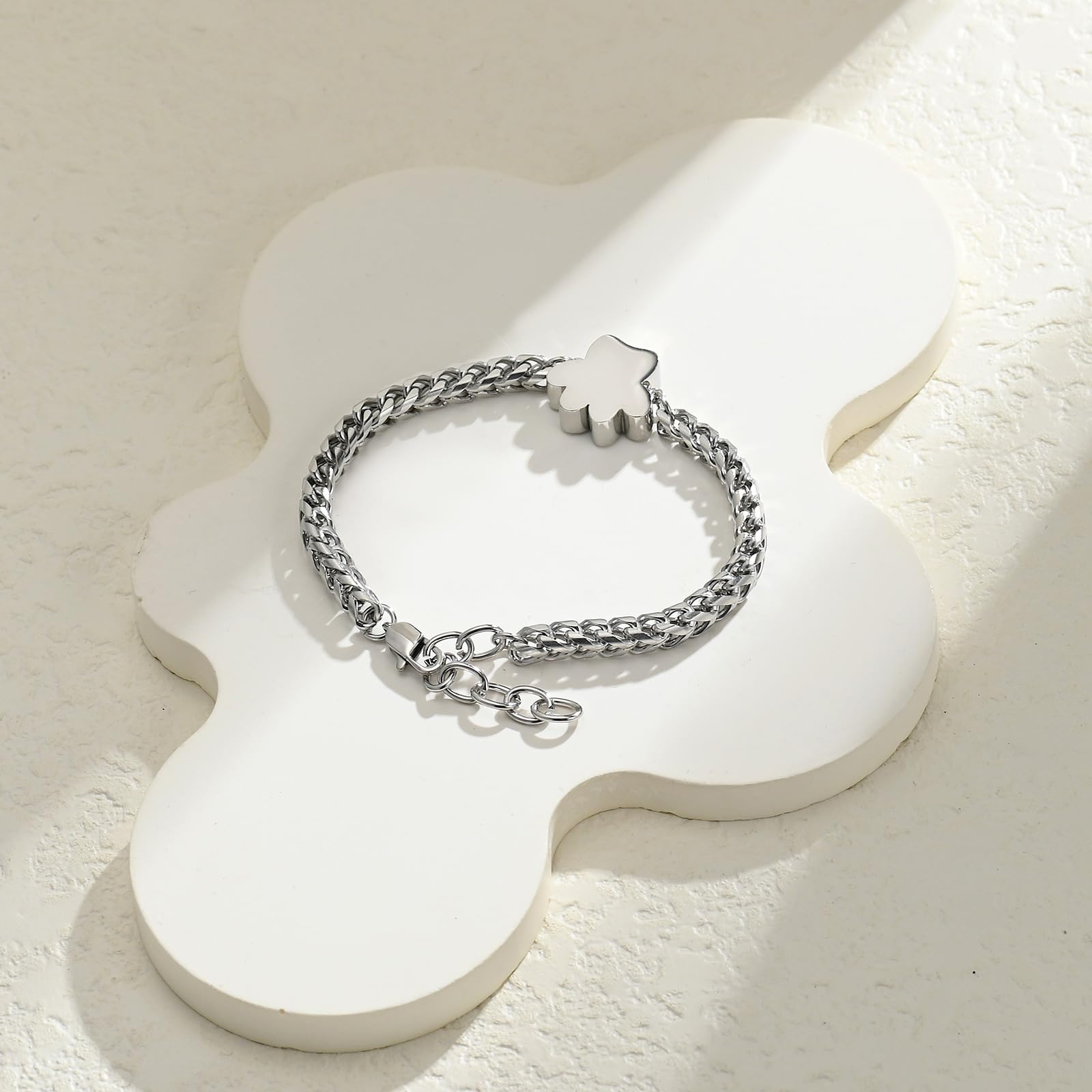 Braccialetto con urna per ceneri per cane/gatto, gioiello per ceneri per ceneri con animali carini, regolabile, gioielli per ricordi commemorativi da donna