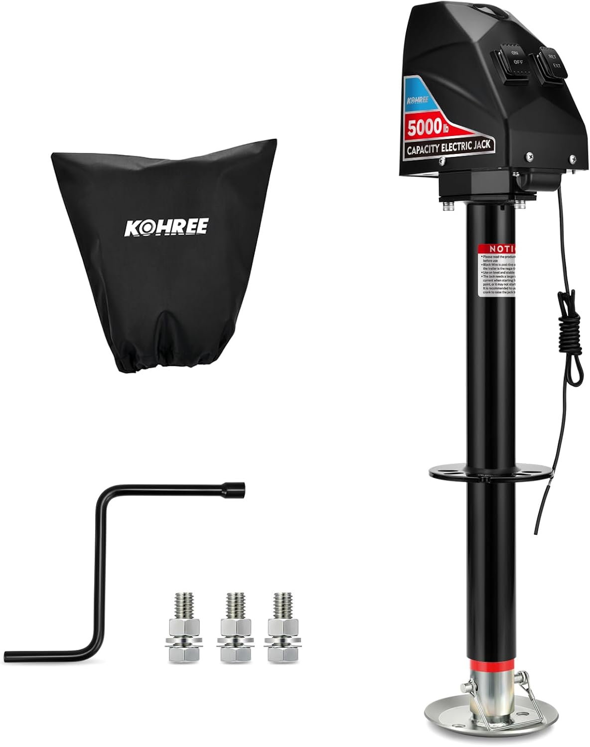 Kohree RV Electric Trailer Jack 5000lbs, Electric Power Tongue Jack