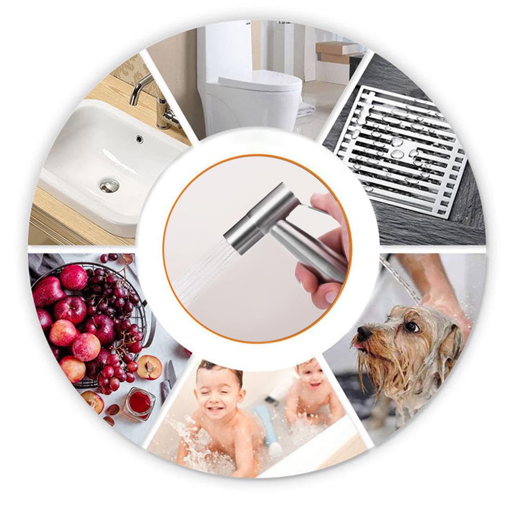 Pulverizador de bidé de mano para inodoro, cabezal pulverizador de inodoro de acero inoxidable para ducha de mascotas, limpieza de cocina, cabezal pulverizador de bidé de higiene personal