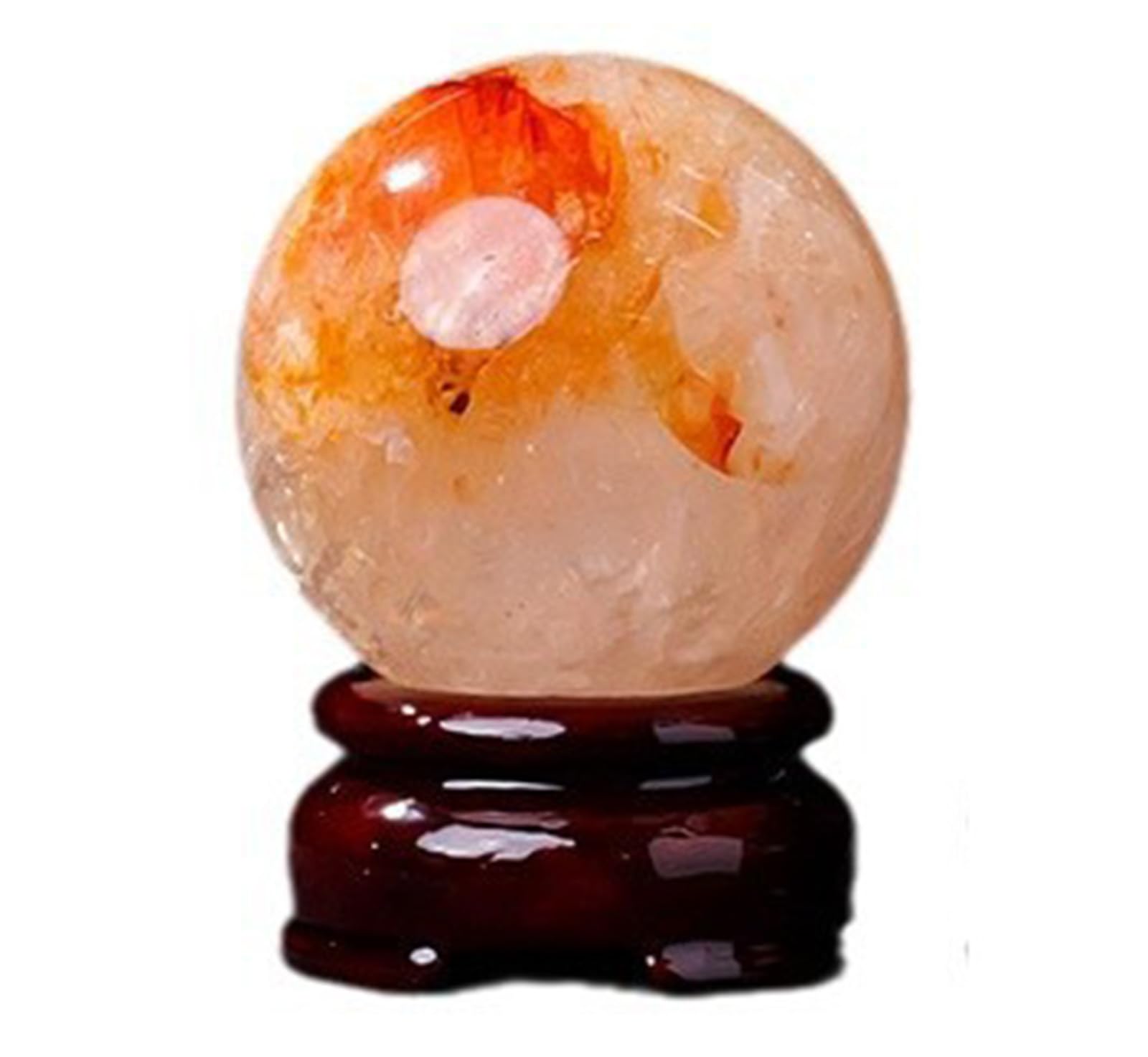 Bola de Cristal de Flor de Goma Roja Natural, Bola de Adivinación Pulida, Bola de Piedras Preciosas, Especímenes Minerales, Bola de Decoración para El Hogar y La Oficina,45~50mm