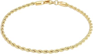 18K Gold Plated Stainless Steel Twisted Rope 3mm 21cm Trendy Dainty Summer Beach Foot Elegant Best Selling Hypoallergic Anti-Rust Anklet Foot Bracelet Jewelry For Women By Julia Store