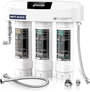Frizzlife SK99 Untertisch Wasserfiltersystem, 3-stufiger 0,5 Mikron Filter gegen Chlor & Blei, NSF/ANSI 42&53 zertifiziert, Anti-Kalk-Technologie verlängert die Filterlebensdauer