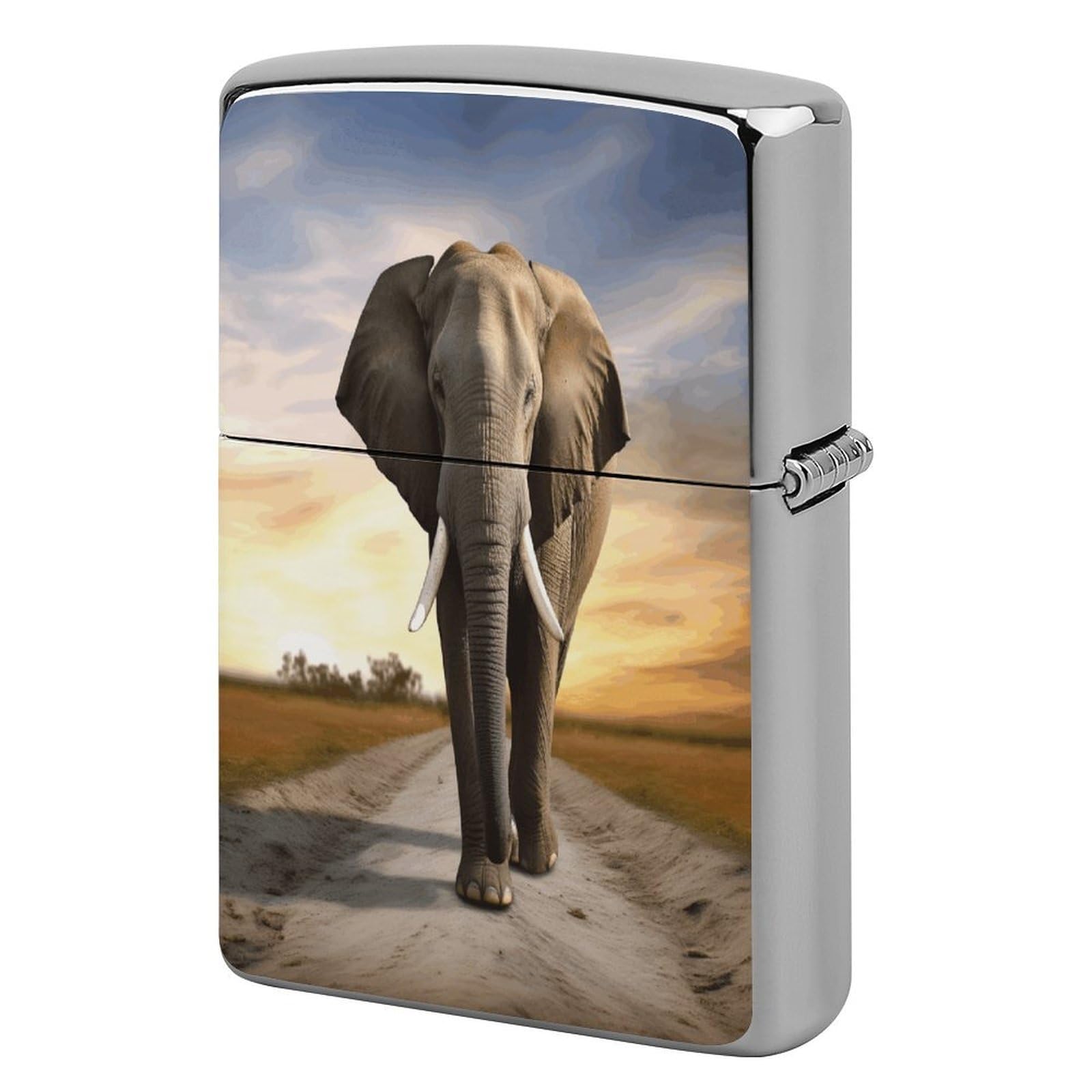 Fodpand Style Elephant Walking Metal Lighter Case Cover Lighter Sleeve