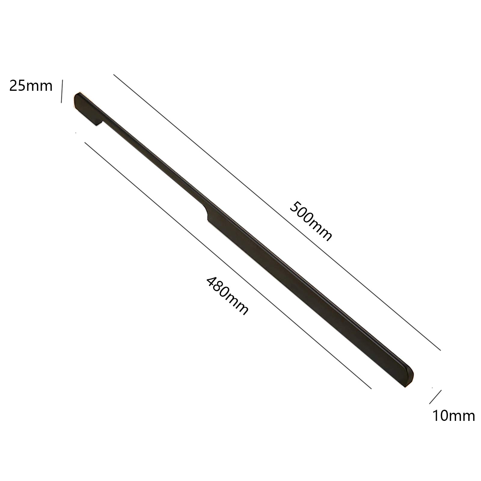 TOOLDO Kitchen Door Handles Matte Black Cabinet Handles Aluminum Alloy Cupboard T Bar Pull Handle Hole Centre 500mm - Image 2
