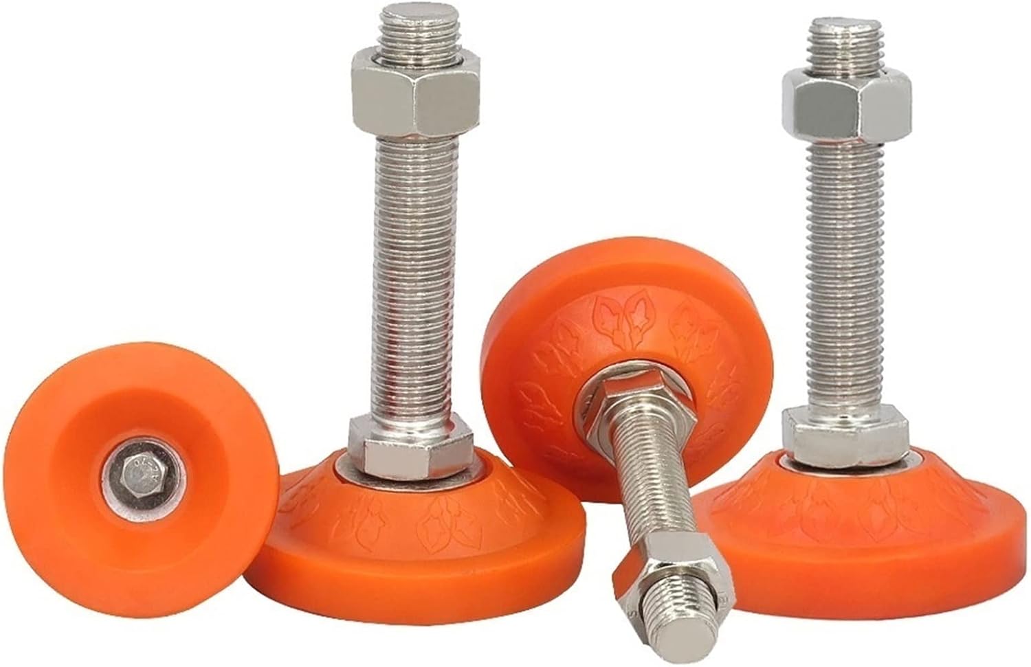 BREAKA 4-Pack Adjustable Machine Feet Carbon Steel Heavy Duty Leveling Screw Leg 100mm Dia PVC Base (Size : D100XM16X150)