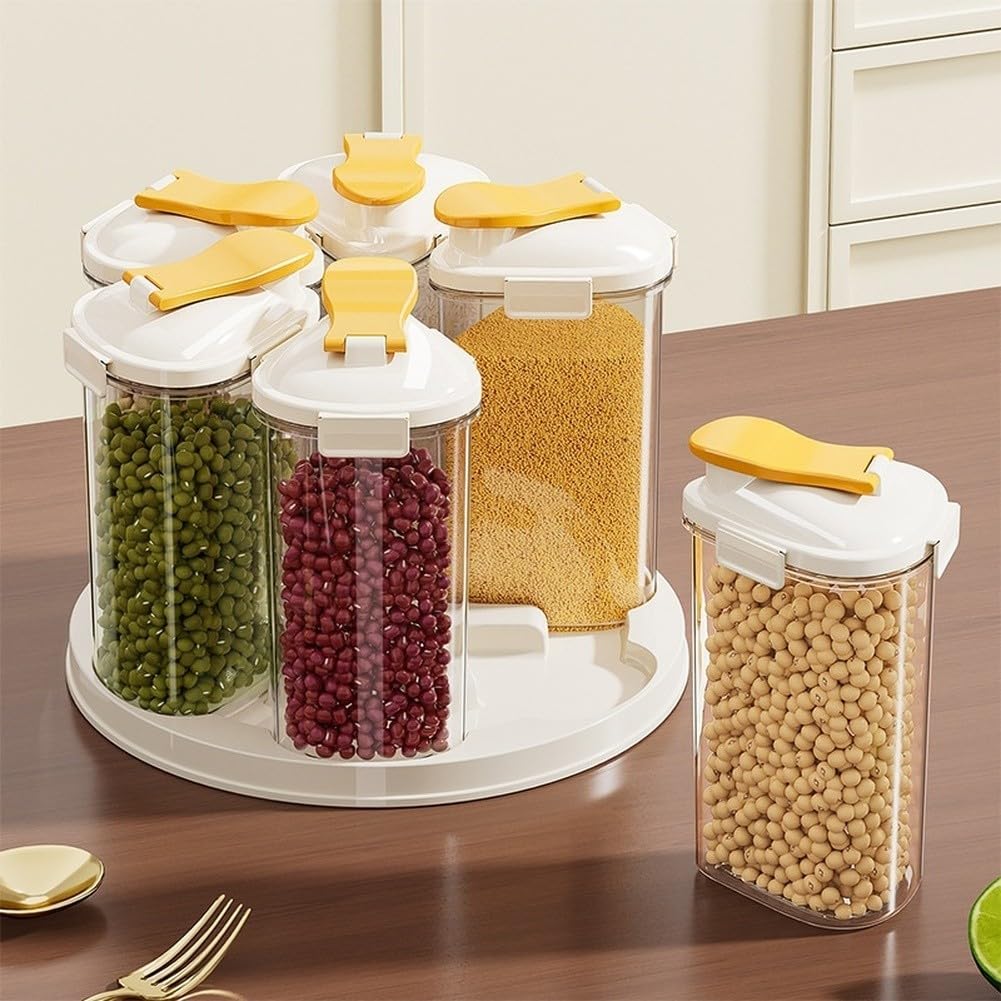 Organizador Giratorio 6 Piezas Plástico Sin BPA Hermético(White)