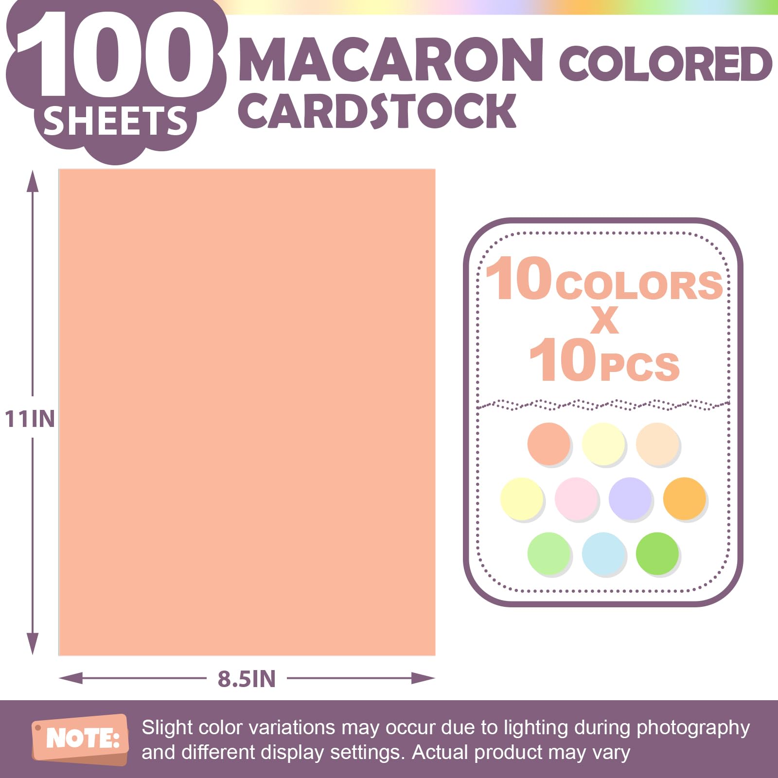 Macaron Cardstock - 100 Sheets of Vibrant Colors -2 Macaron Cardstock - 100 Sheets of Vibrant Colors -2