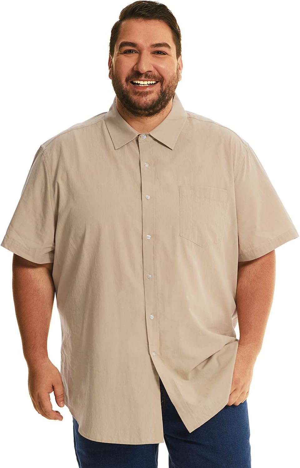 HOdo Big and Tall Mens Cotton Button Down Shirt 2XL-7XL - Image 6