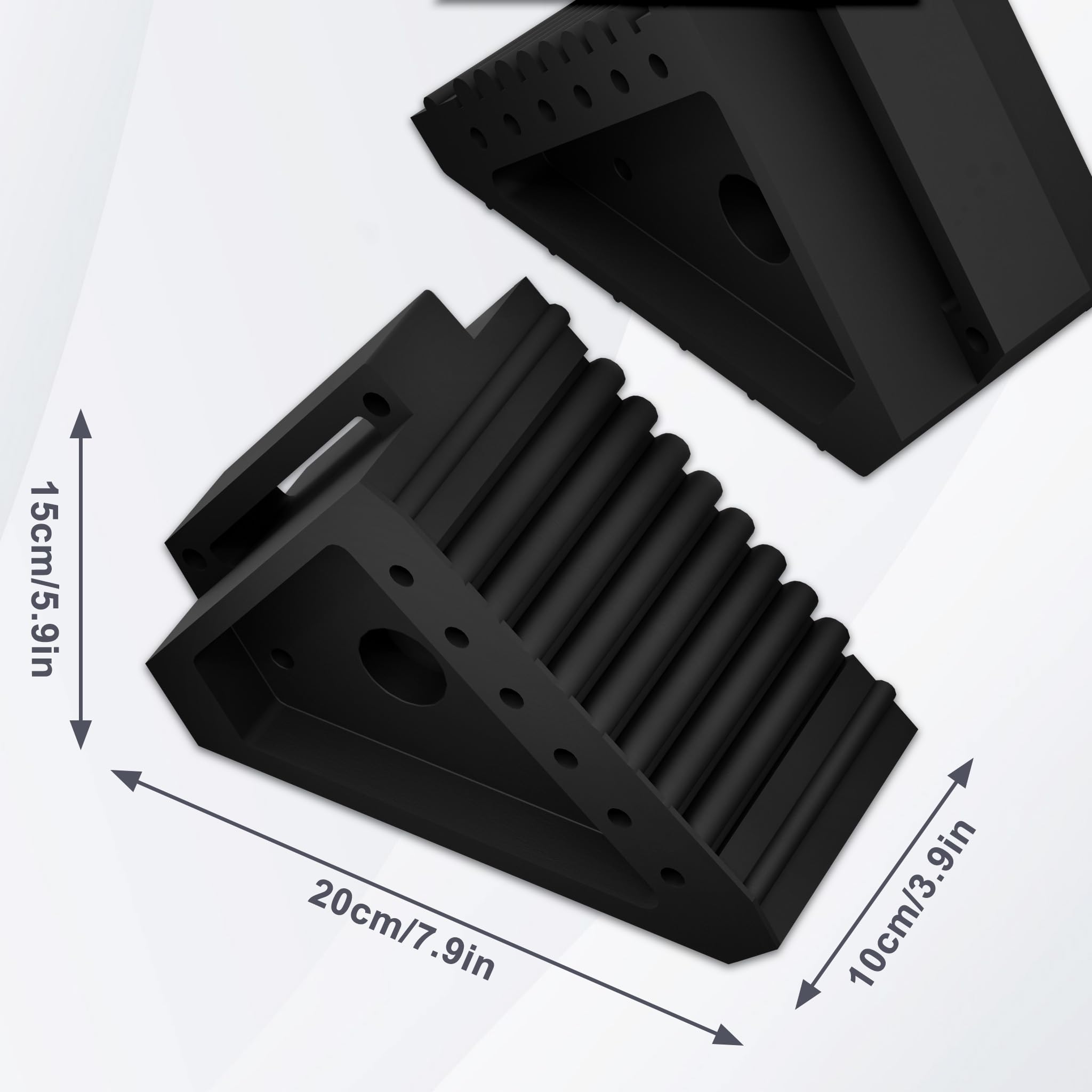 UISEBRT 2 pezzi cunei per rondelle con manico, in gomma antiscivolo, con cuneo resistente e rinforzato, in gomma per cunei dei freni, roulotte, rimorchi