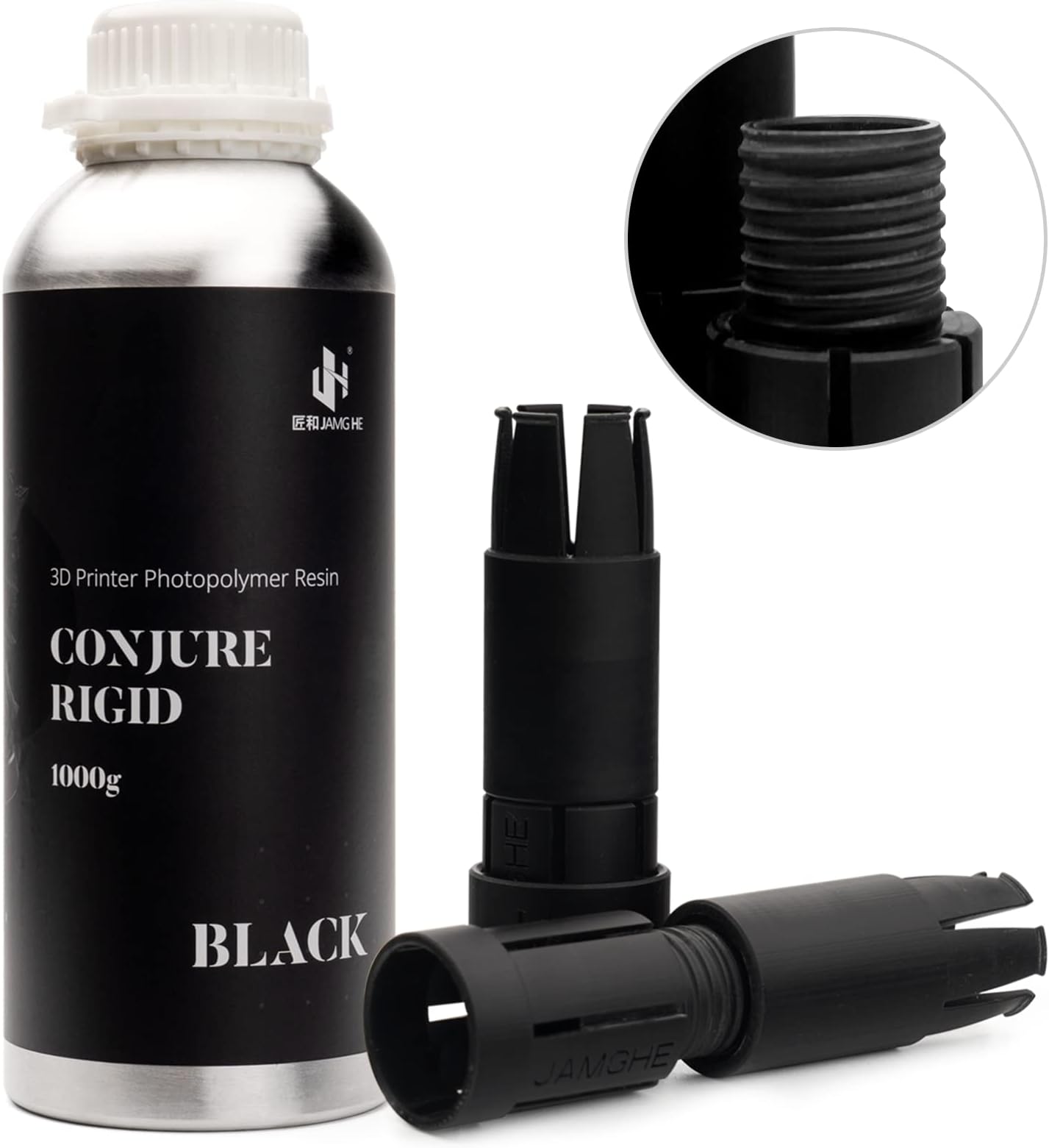 Chitu Systems Conjure Rigid Resin with Engineering-Like Features for Functional Gadgets Resin Printing,Low Shrinkage for Articulated Figure LCD 3D Printing (Black,1000g)