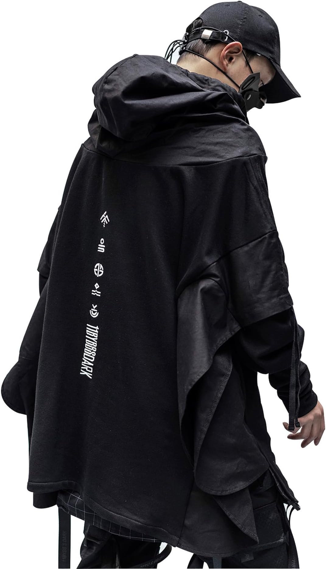 Niepce Inc Japanese Streetwear Gothic Long Techwear Hoodie for Men