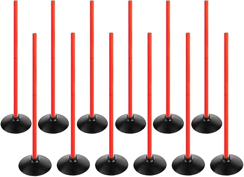 Miniatura 8 de Orange Soccer Agility Poles Set Deportes Desmontable Entrenamiento Speed Pole Slalom Postes con Base de goma Equipo de Traning Deportivo