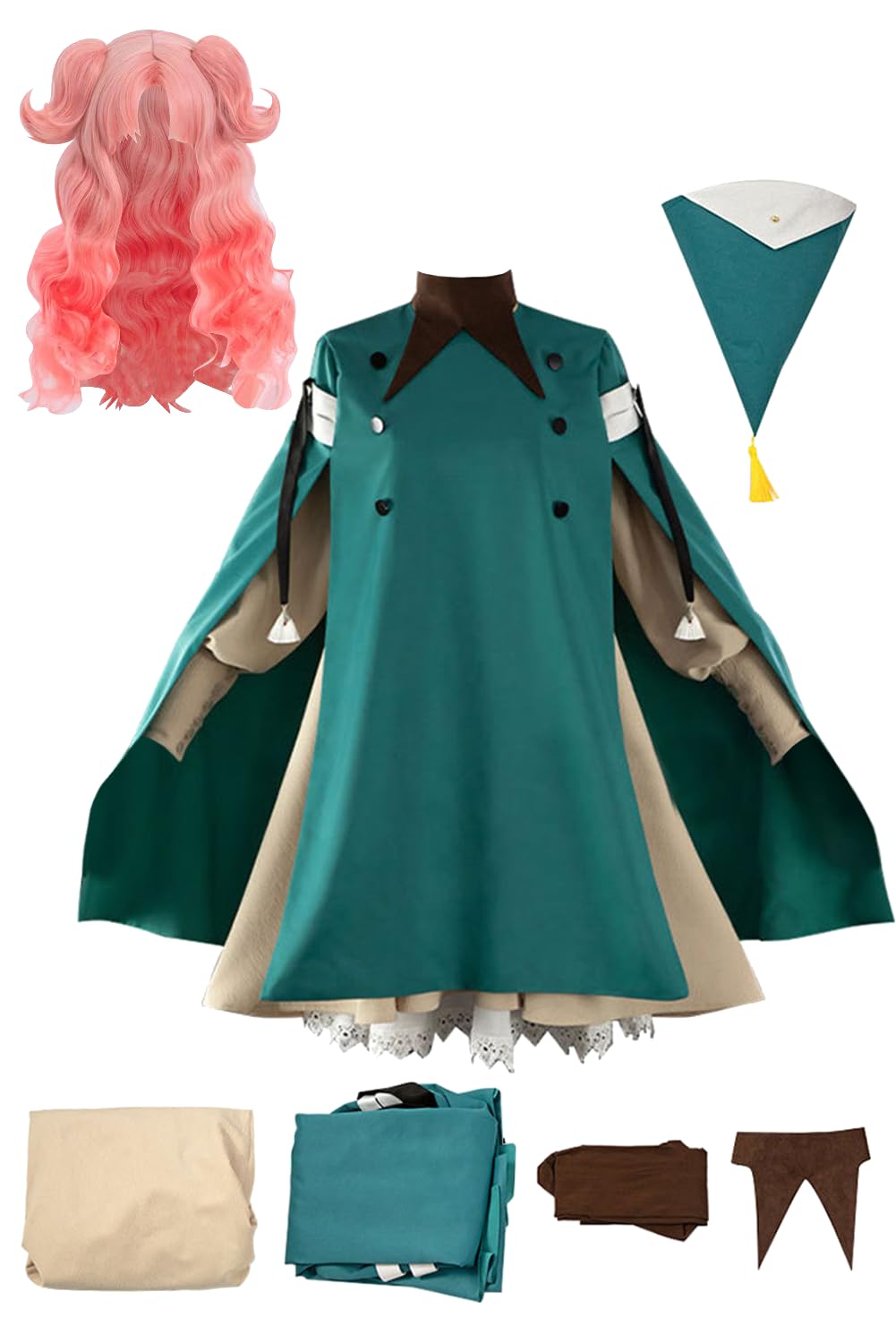 Daiendi Hat Atelier Cosplay Anime Cosplay Women's Dress Witch Costume Atelier Tetia Wig Set Halloween Carnival M