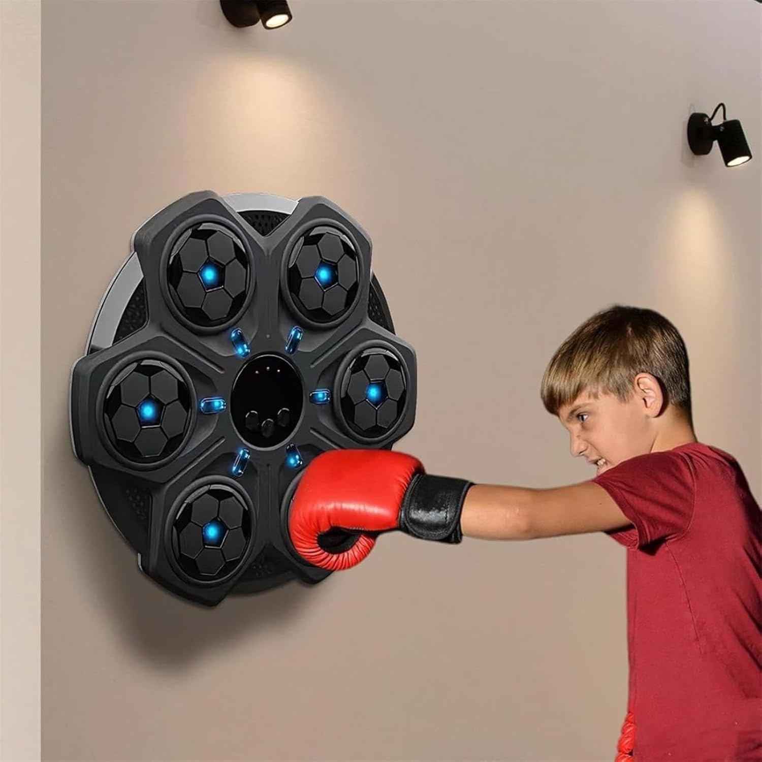 2025 Music Boxing Machine for Kids, Smart Bluetooth Boxing Machine, Music Boxing Target Workout Punching Equipment for Home, Boxing Workout Equipment Target for Home, Office, Gym