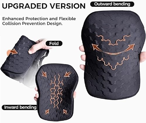 Miniatura 4 de COOLOMG Leggings de baloncesto para hombre con rodilleras, pantalones de compresión acolchados capri, mallas atléticas