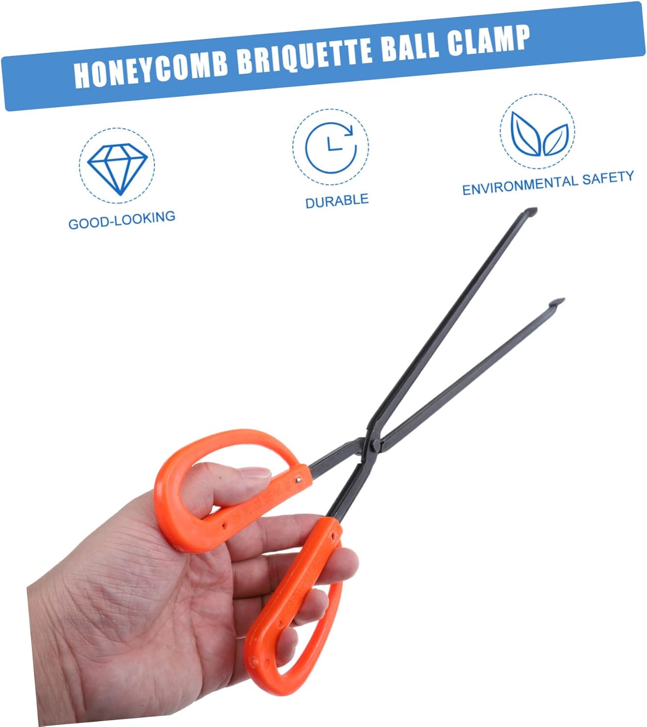 Toyvian 1Pc Long Handle Charcoal Tongs Durable Bbq Grilling Fire Tongs for Barbecue Fireplace and Outdoor Fire Pits Heat Resistant Heavy Duty Clamp for Safe Handling