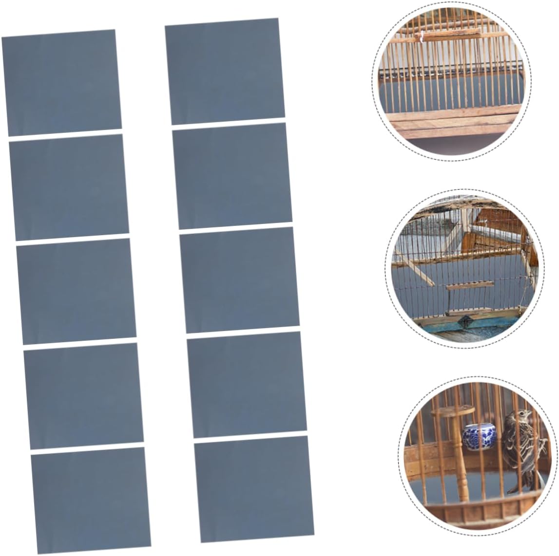 Yardwe 10sheets Bird Cage Liner Bird Gravel Paper Pads for Clean and Neat Cages Easy Replace Sandpaper Cushion for Parrots