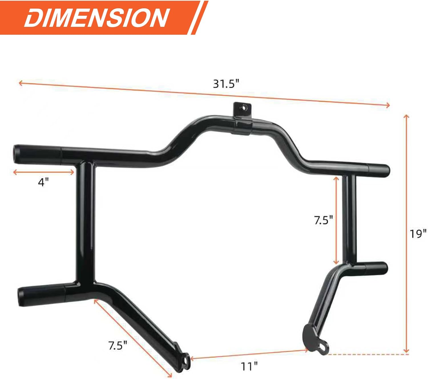 Engine Guard Flat Out Crash Bar Fits for Harley 1997-2008 Touring Road Glide Street Glide Road King Electra Glide Ultra Limited (97-08 Gloss Black Crash Bar)