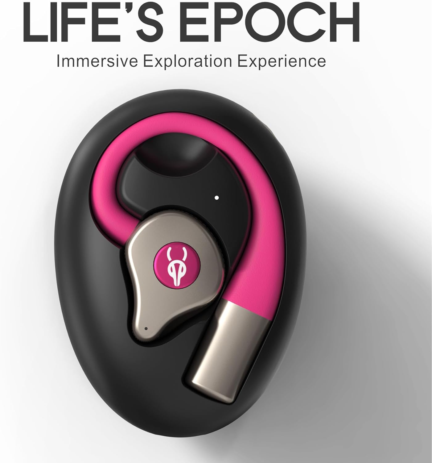 Sabbat Q12 Jurassic-Themed Open-Ear Bluetooth 5.4 Headphones, Ear-Hook Wireless Earbuds, Non-in-Ear Sport Running Earphones, High-Fidelity Sound, Noise Cancelling, 2026 (Vibrant Red)