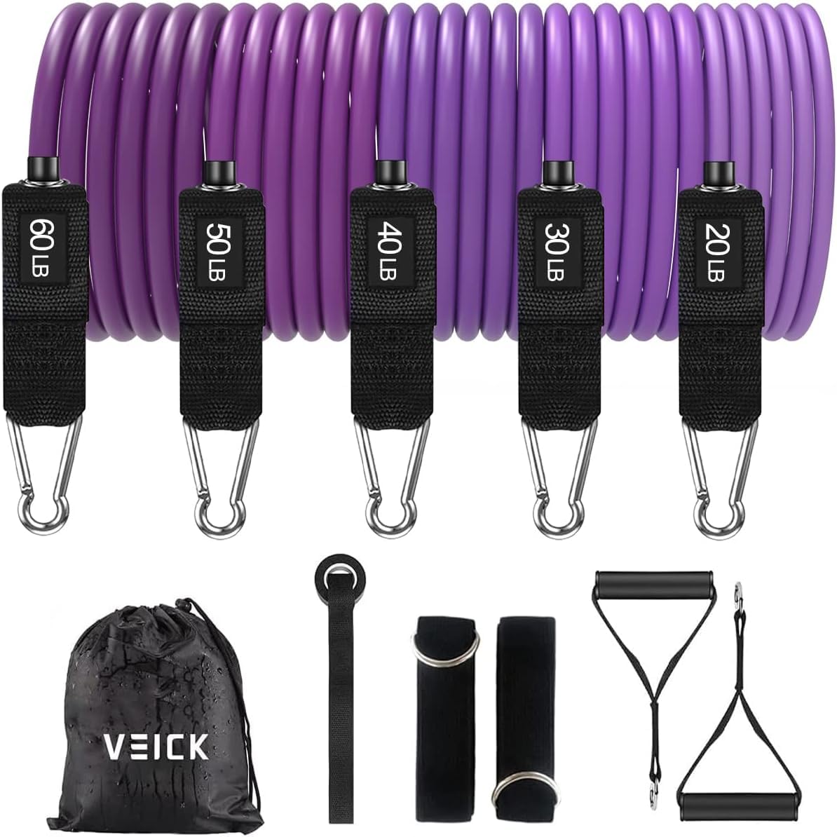 veick resistance bands, exercise bands, workout bands, resistance bands for working out with handles for men and women, exercising bands for strength training equipment at home