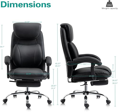 Miniatura 3 de Silla de oficina de masaje silla de oficina reclinable con reposapiés silla ergonómica para computadora con soporte lumbar silla de oficina de