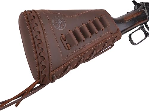 Miniatura 9 de Soporte de cartucho de carcasa para rifle de cuero, almohadilla a tope de pistola para 30-30 .357 .22LR 410GA 45-70 44mag