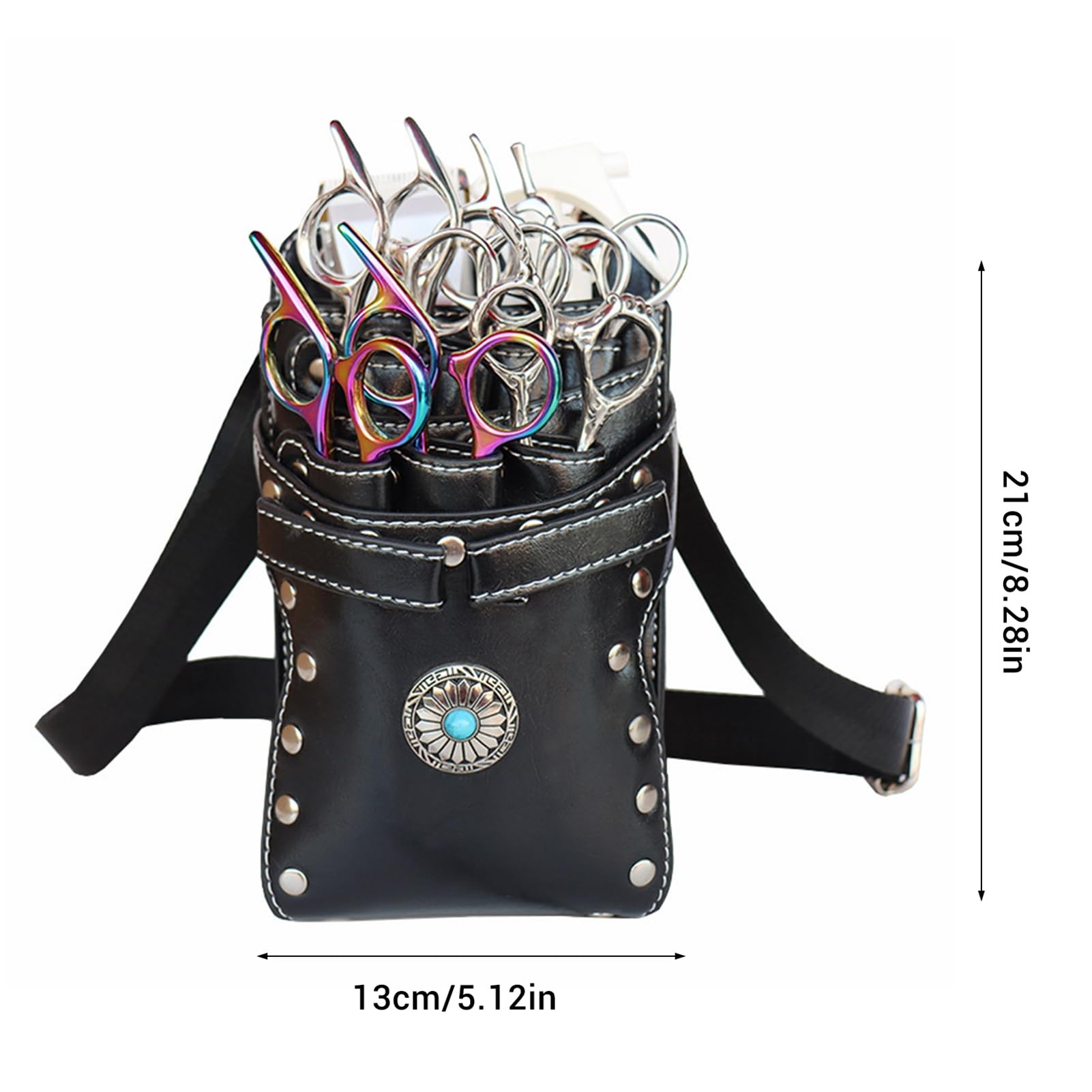 Friseur Hüfttasche, Retro Friseur Scherentasche, Scheren Holster, Haustier Groomer Scheren Tasche für Salon (Schwarz)
