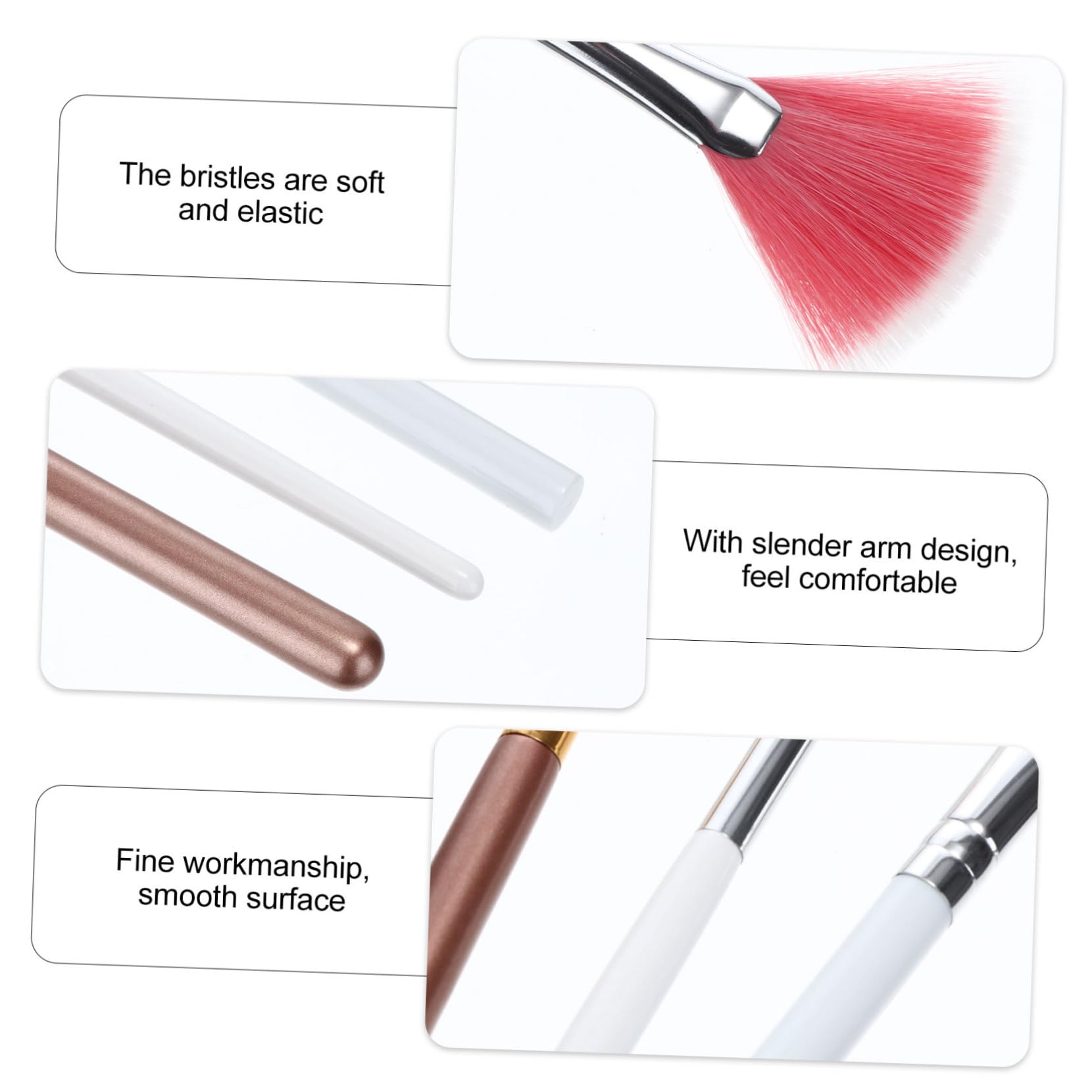 Didiseaon 15pezzi Pennelli Forma Di Fana Per Trucco Accessori Cosmetici Per Applicazione Di Illuminante e Blush Facili Da Pulire Materiale Premium Design Elegante