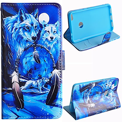 Voguecase® per Huawei P8 Lite 2017, (lupo Bianco)