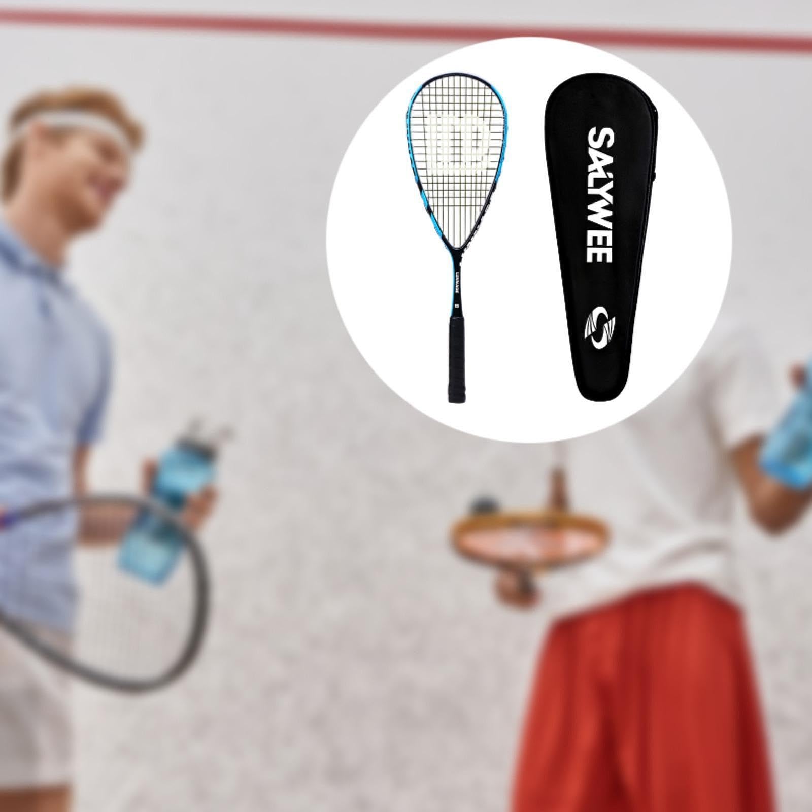 QSTDGVPW Carbon Fiber Frame Squash Racket Training Paddle Accessories Antislip Grip Equipment for Park Gym Outdoor Activities, Blue