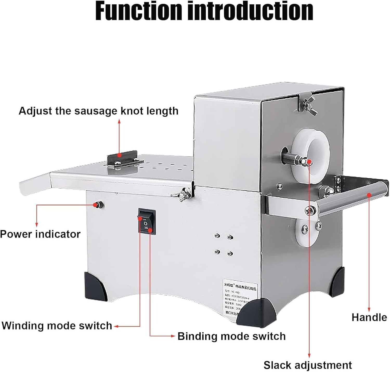 Machine Alimentaire à Nouer Les Saucisses Automatique, éQuipement Professionnel en Acier Inoxydable, 2 Modes (Ouverture 50mm), pour Restaurants Et Traiteurs