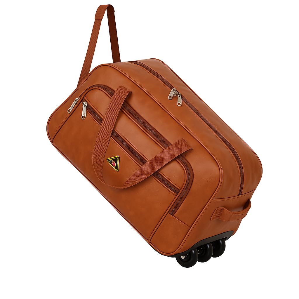 Mophonics Waterproof 3-in-1 Travel Duffle Trolley Wheels Bag, Brown, 70L-image-15