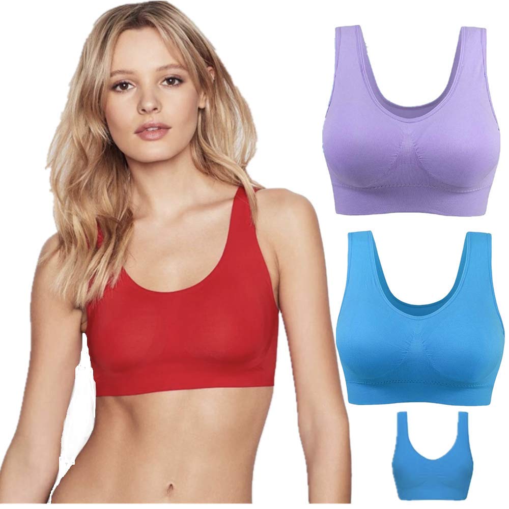 Sujetador deportivo con almohadillas extraíbles y elevación extra en pack de 3 8