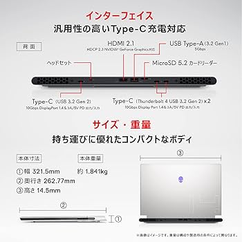 Amazon.co.jp: Dell Alienware x14 R1 ルナライト ゲーミング