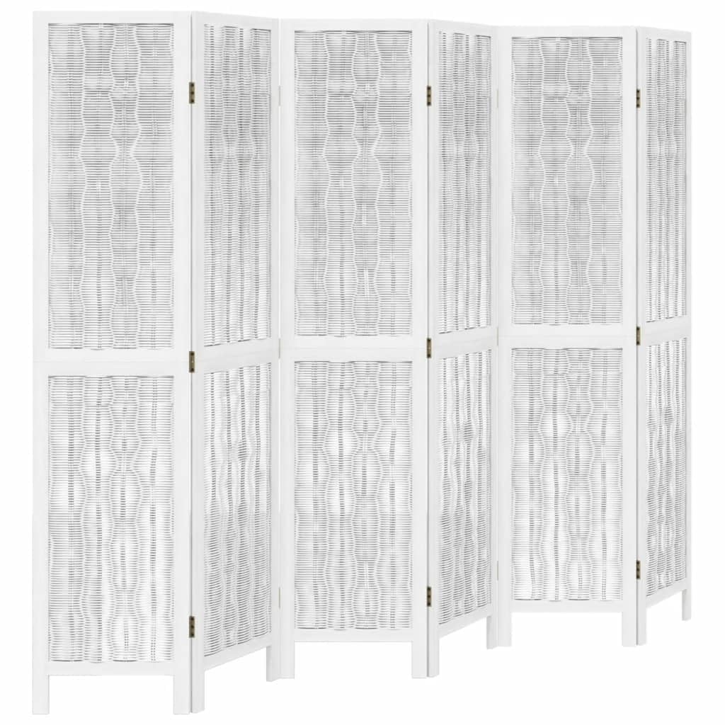 ShGaxin Divisorio Ambienti 6Pannelli Bianco Legno Massello di Paulownia,Divisorio Ambienti,Separé Divisorio Interno,Paravento da Esterno ed Interno,Pannelli Divisori-358682