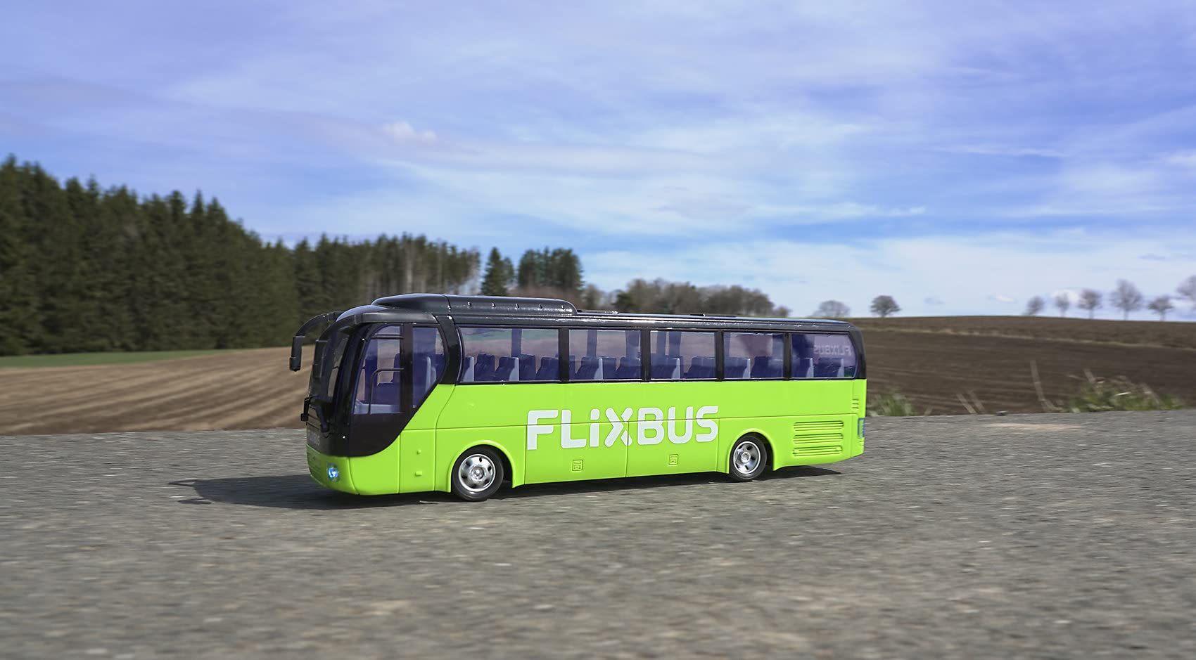 Carson 500907342 FlixBus 2.4GHz - 100% Listo para Conducir, autobús de Juguete, Coche de Juguete, Coche teledirigido, para niños a Partir de 8 años, Tiempo de conducción Aprox. 60 min.