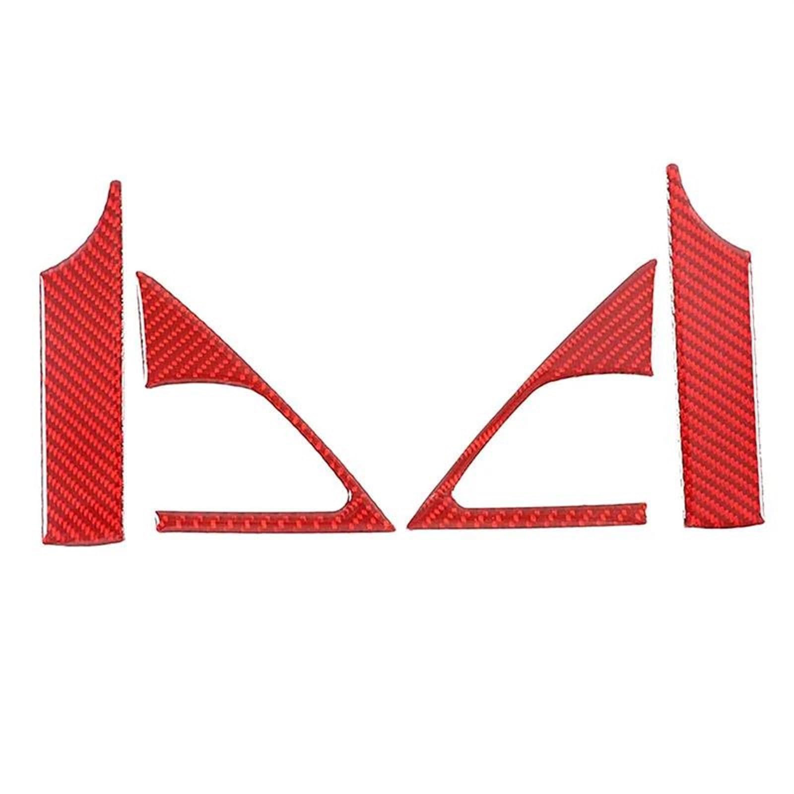 ESPYN Auto Interni per Q50L 2015-2022 Morbida Fibra di Carbonio Auto Porta Corno Pannello di Copertura Adesivo di Protezione 4 Pz Decorazione Interni(Rosso)