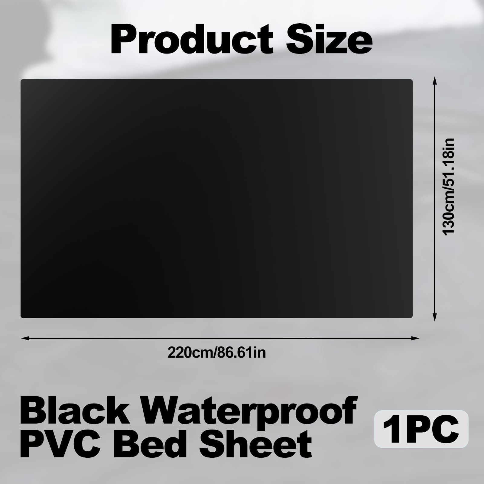PVC Sheet Pad Waterproof Stain and Mess Oil-Proof Push Massage Spa Bed Sheet Thickened Protective Cover Bedspread Adult Couple for Upholstery Dressmaking Accessories (Black - Image 4