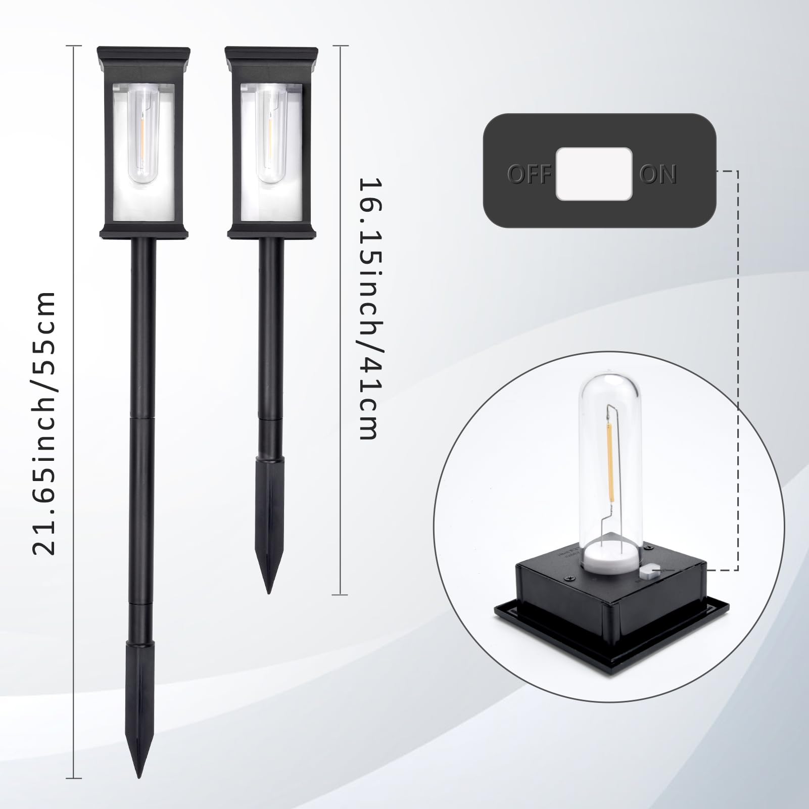 Lampade Solari per Giardino Esterno, Luci Moderne in Confezione da 4, On-Off Automatiche, Decorazione Impermeabile IP65 Bianco Caldo per Prato, Cortile