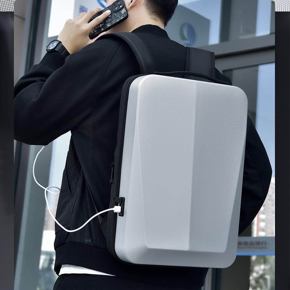Plecaki Męskie Kobiety, Twarda Muszla Plecak Podróżny 17-calowy Wodoodporny Laptop Plecak Roboczy Anti-Theft Plecak Szkolny z Portem USB Do Sportów Biznesowych Codziennych