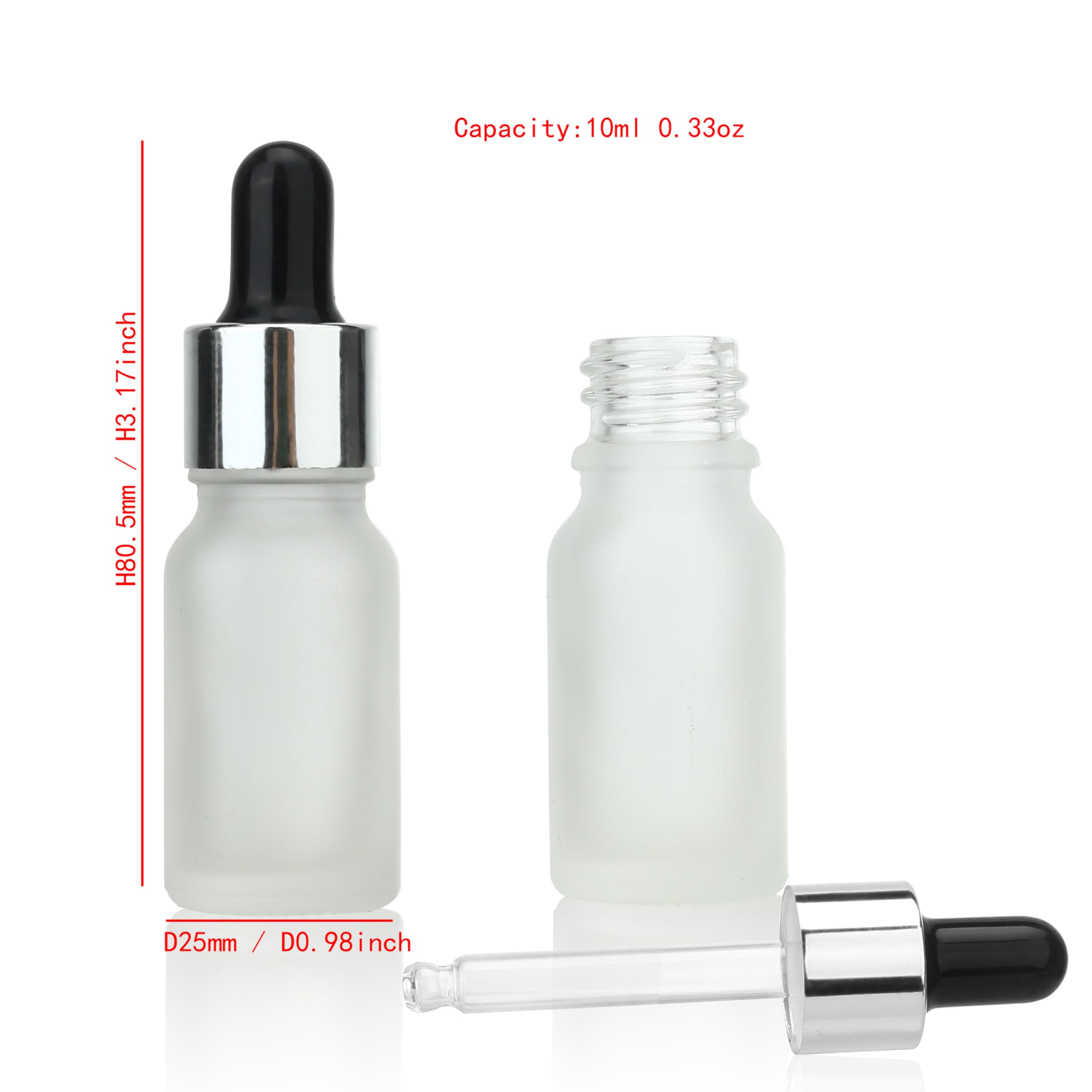 COSIDEA 30 pcs Empty 10ml 0.33oz Frosted glass dropper bottle for oils liquids travel containers essential oil bottles refillable - Image 2