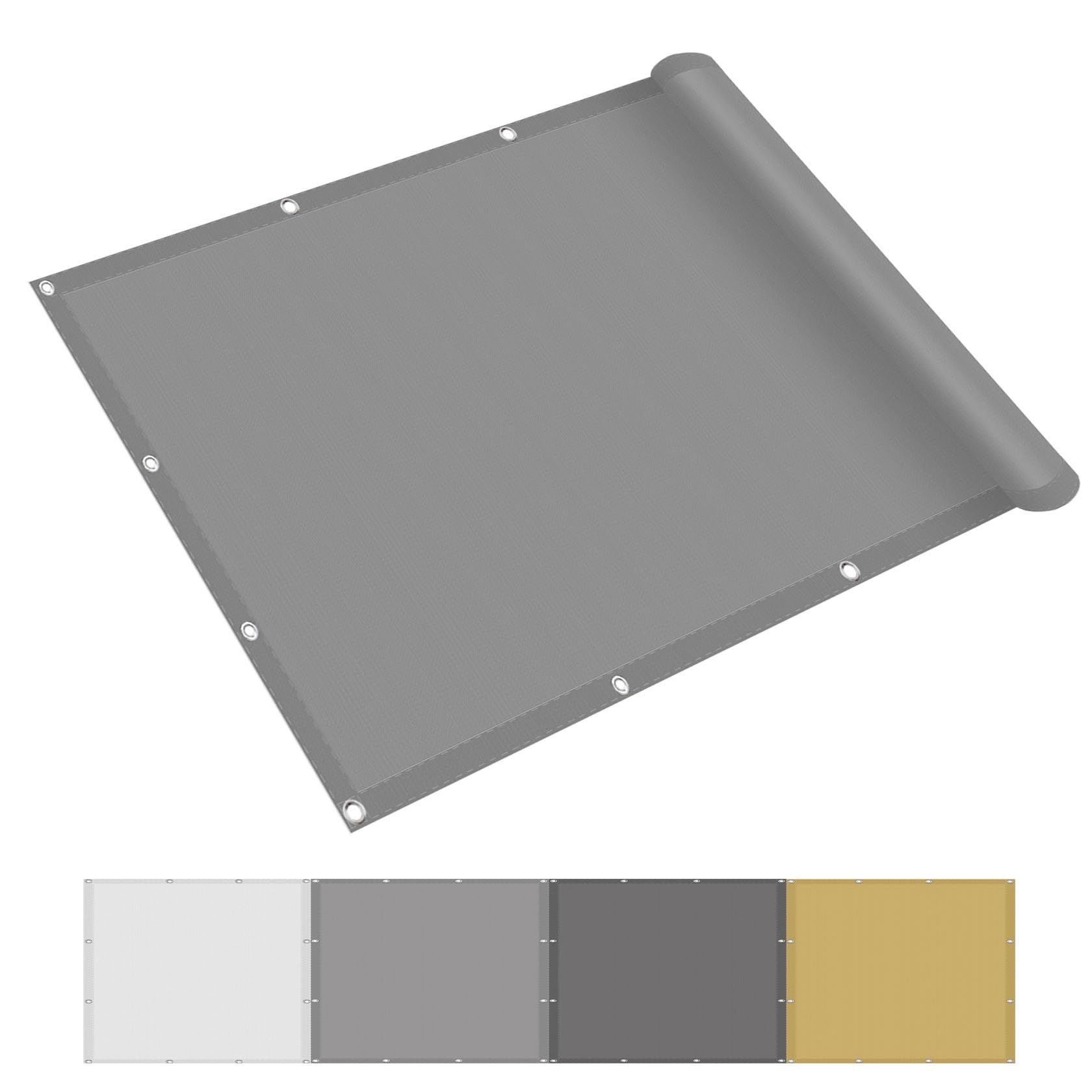 Voile d'ombrage rectangulaire 2.1x5 m gris clair imperméable